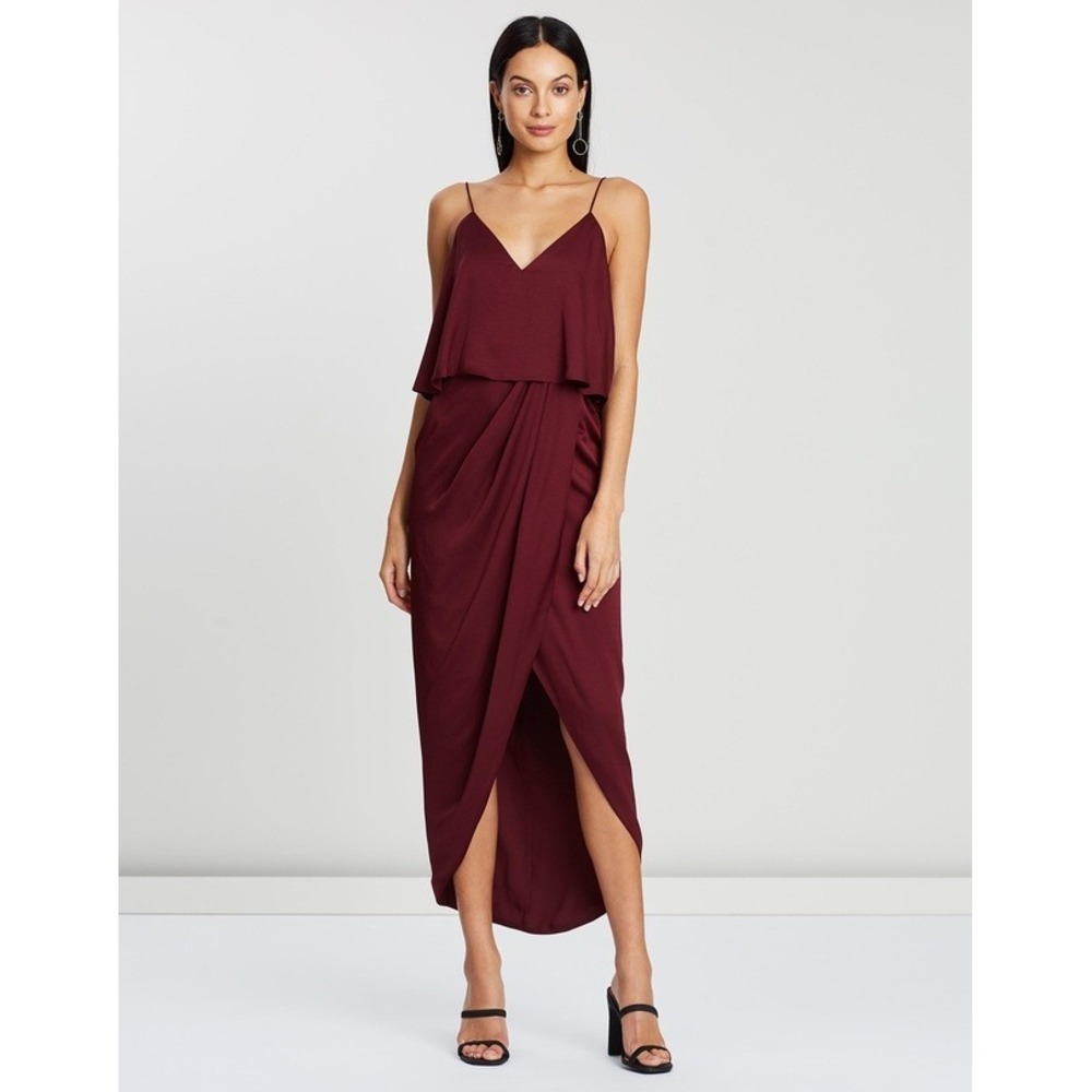 Shona Joy Luxe Draped Cocktail Frill‎ Dress Size 6